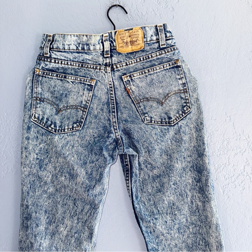 Levi’s 705 80s Acid Wash Orange Tab Jeans Size 28/26” - Picture 4 of 11